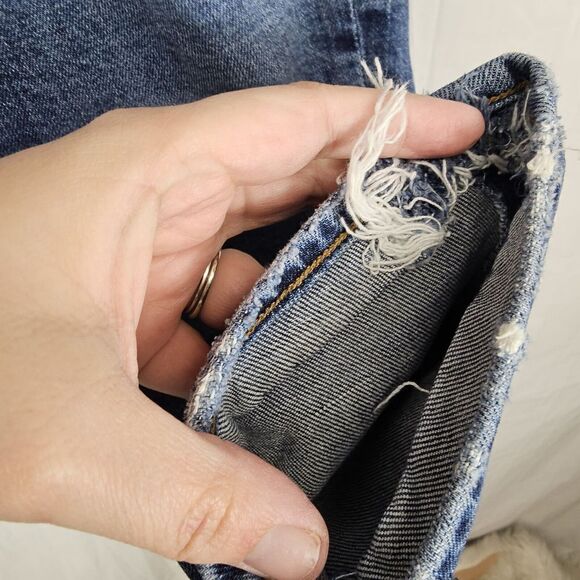 AGOLDE Toni Straight Ankle Jean Medium Wash Denim Distressed Mid Rise 30 - Picture 7 of 9